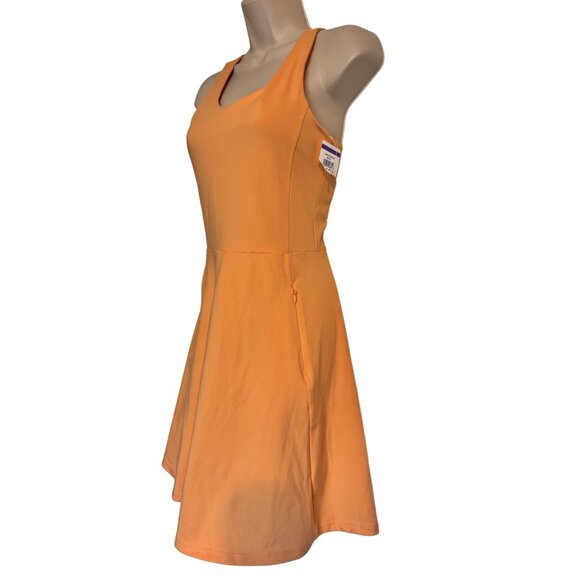 Zella Peach Tennis/Golf Size XS Midi Dress Pockets Racer Back NWT Stretch Padded - Picture 9 of 10